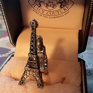 Juicy C. Eiffel Tower Charm w/ Crown and Crystals
